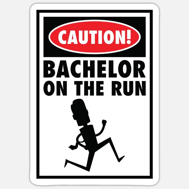 Bachelor Caution Groom Marrying Wedding Day Sticker size S (10 x 10 cm)