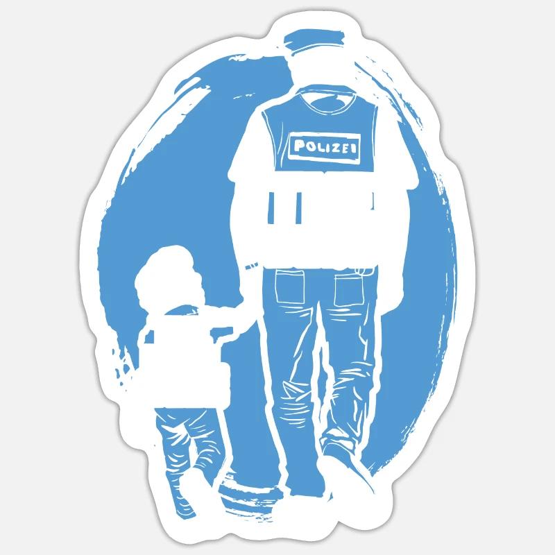 Papa Søn Partner Look - Sticker størrelse S (10 x 10 cm) - mat hvid