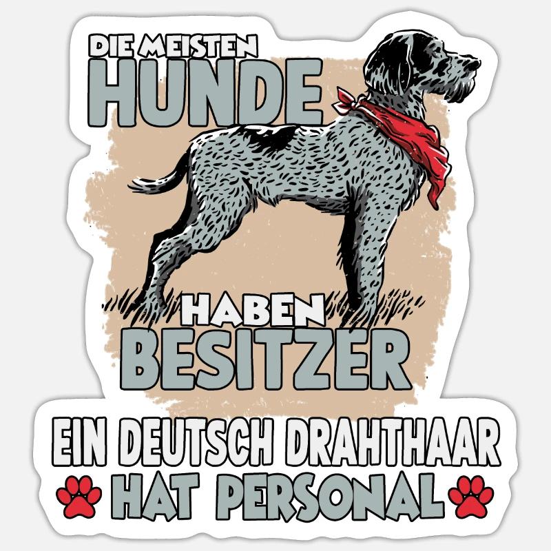 Deutsch Drahthaar Gassi Witziges Hundehalter Sticker Größe S (10 x 10 cm)