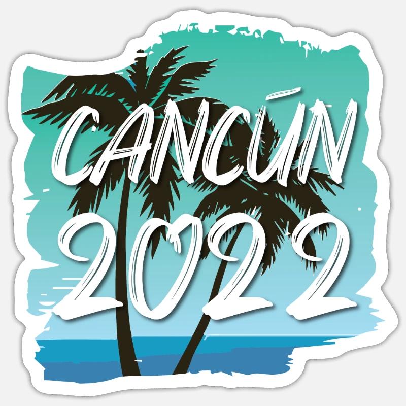 Cancun 2022 - Sticker Größe S (10 x 10 cm) - Mattweiß