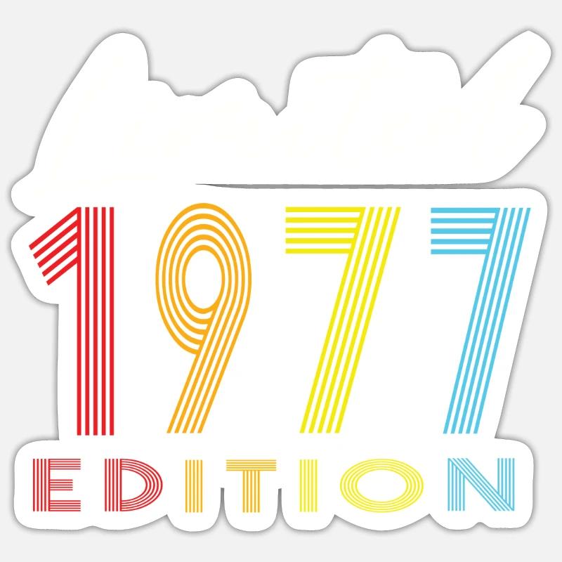 Édition limitée 1977 - Sticker taille S (10 x 10 cm) - blanc mat