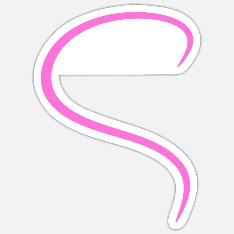 Pink Half Heart Design - Sticker size S (10 x 10 cm) - white matte
