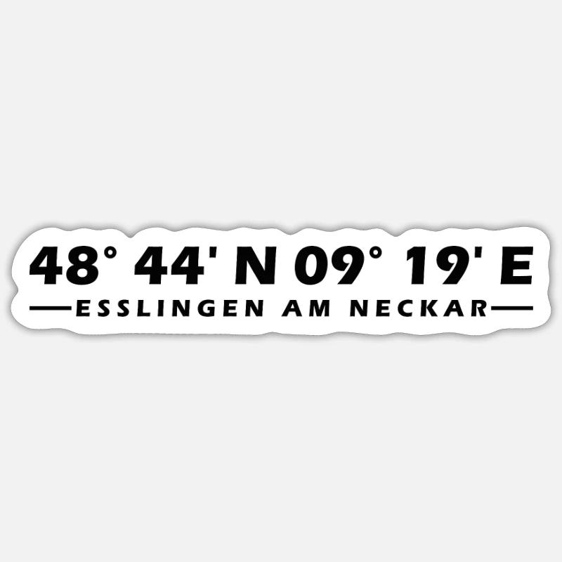Esslingen am Neckar coordinates Sticker size S (10 x 10 cm)