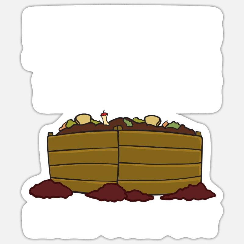 Kompostierung Kompost Wurm Abfall - Sticker Größe S (10 x 10 cm) - Mattweiß
