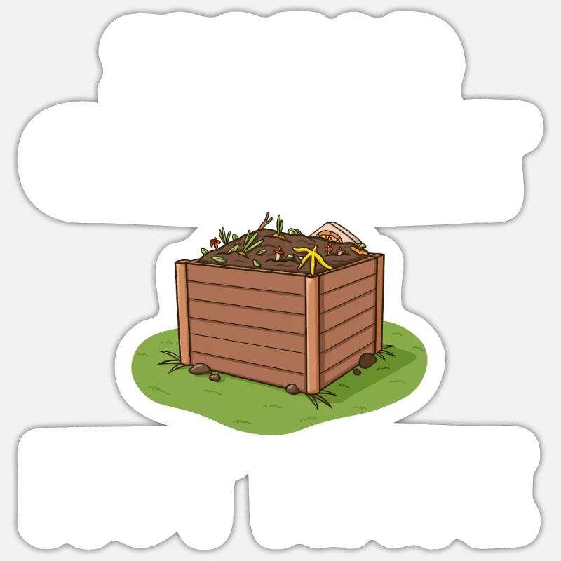 Compostage Compost Worm Waste - Sticker taille S (10 x 10 cm) - blanc mat