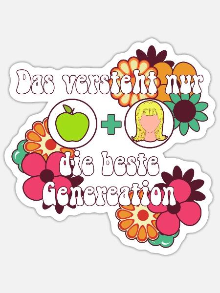 70er Jahre Apfelshampoo Siebziger Flower Power - Sticker Größe S (10 x 10 cm) - Mattweiß