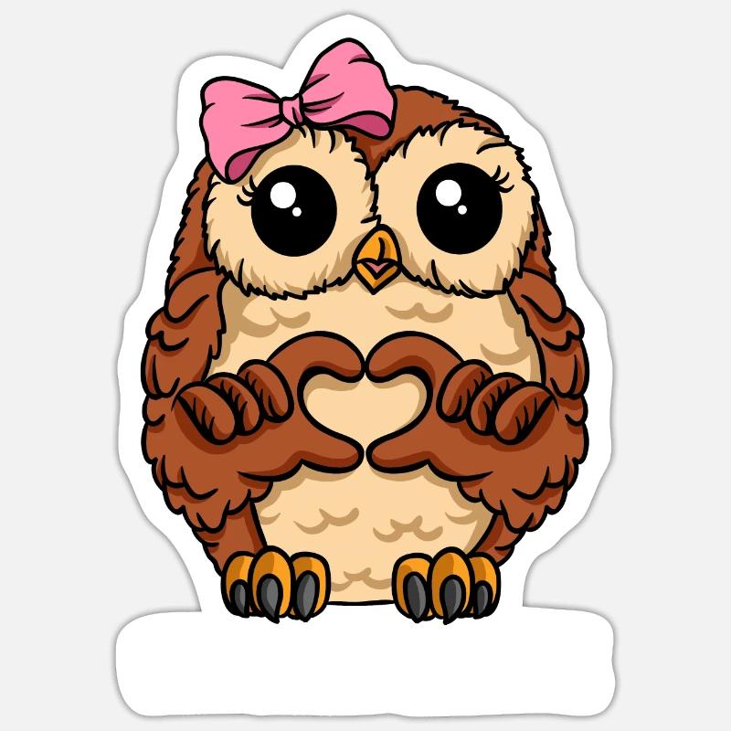Eulenliebe Eule Liebe Eulenmama Herz Sticker Größe S (10 x 10 cm)