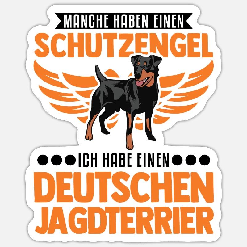 Deutscher Jagdterrier Schutzengel Sticker Größe S (10 x 10 cm)