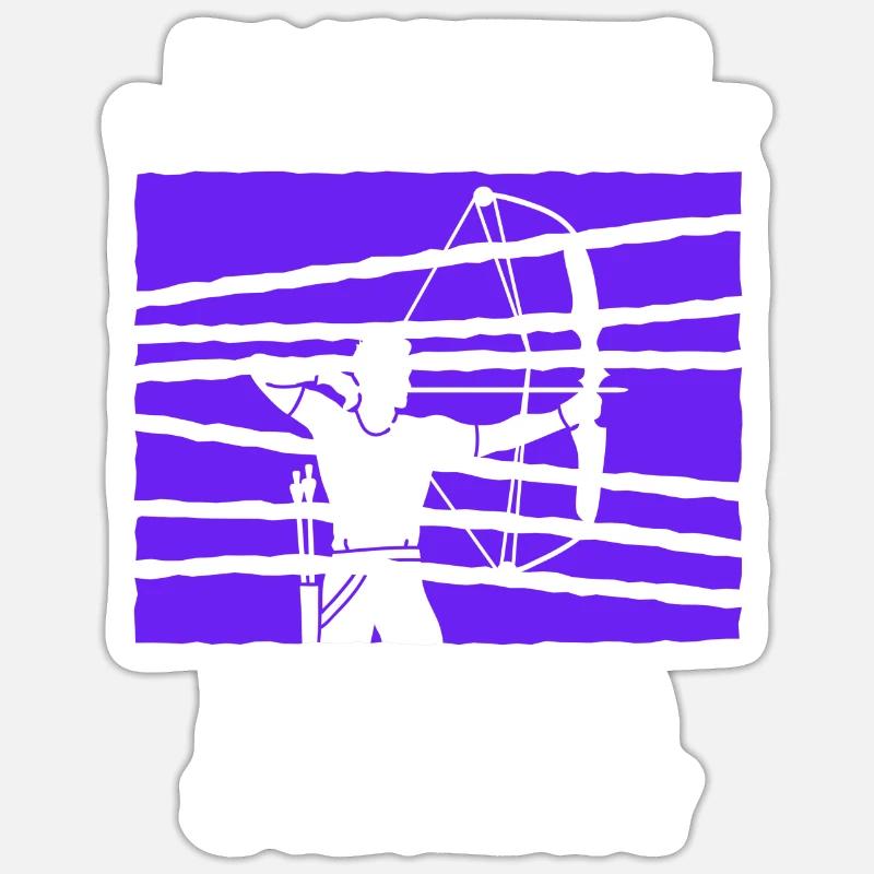 Compoundbogen Bogenschütze Bogenschießen Sticker Größe S (10 x 10 cm)