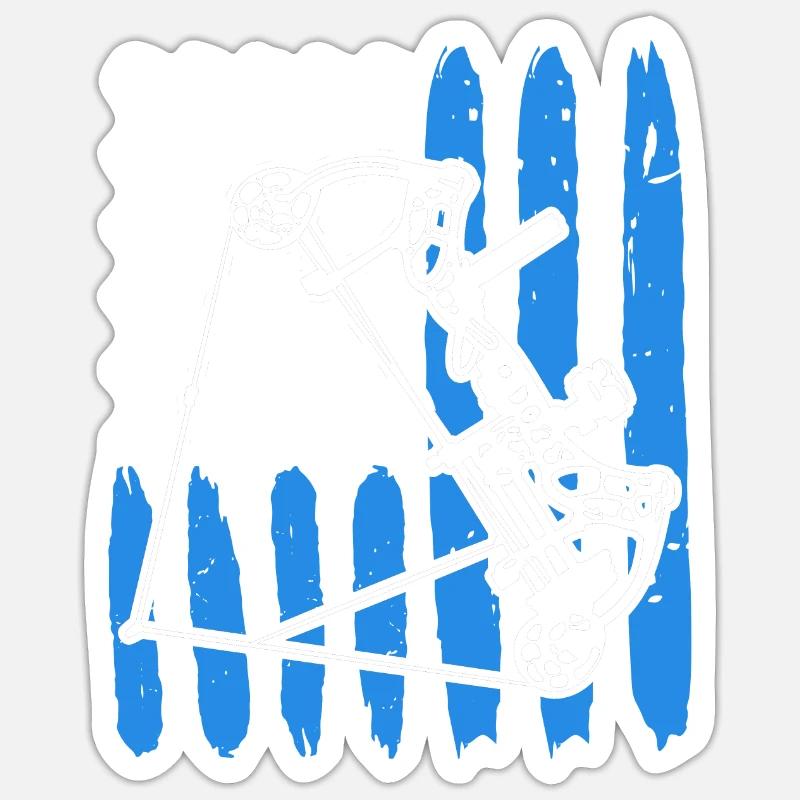 Compoundbogen Bogenschütze USA Bogenschießen Sticker Größe S (10 x 10 cm)