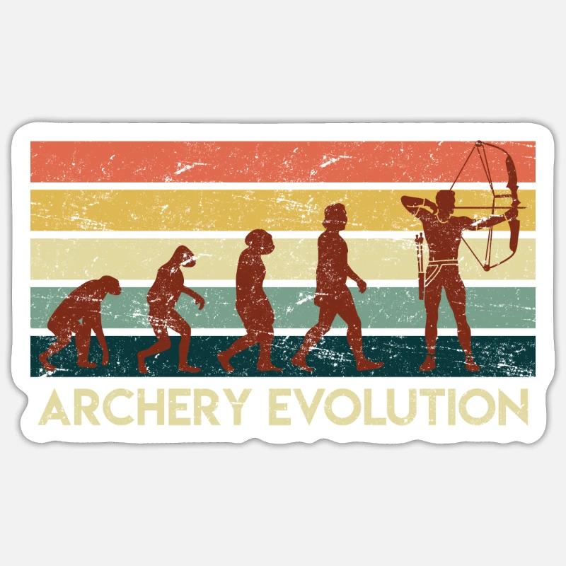 Archery Evolution Bogenschießen - Sticker Größe S (10 x 10 cm) - Mattweiß