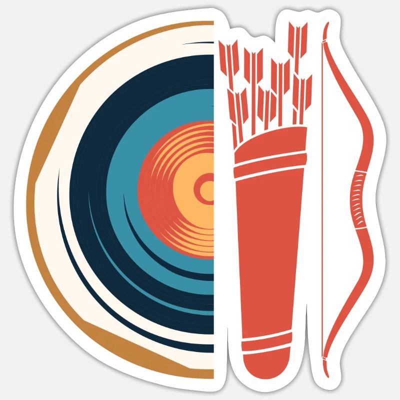 Longbow Archer Archery - Sticker size S (10 x 10 cm) - white matte