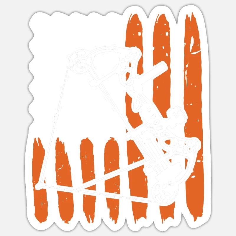 Compoundbogen Bogenschütze USA Bogenschießen Sticker Größe S (10 x 10 cm)