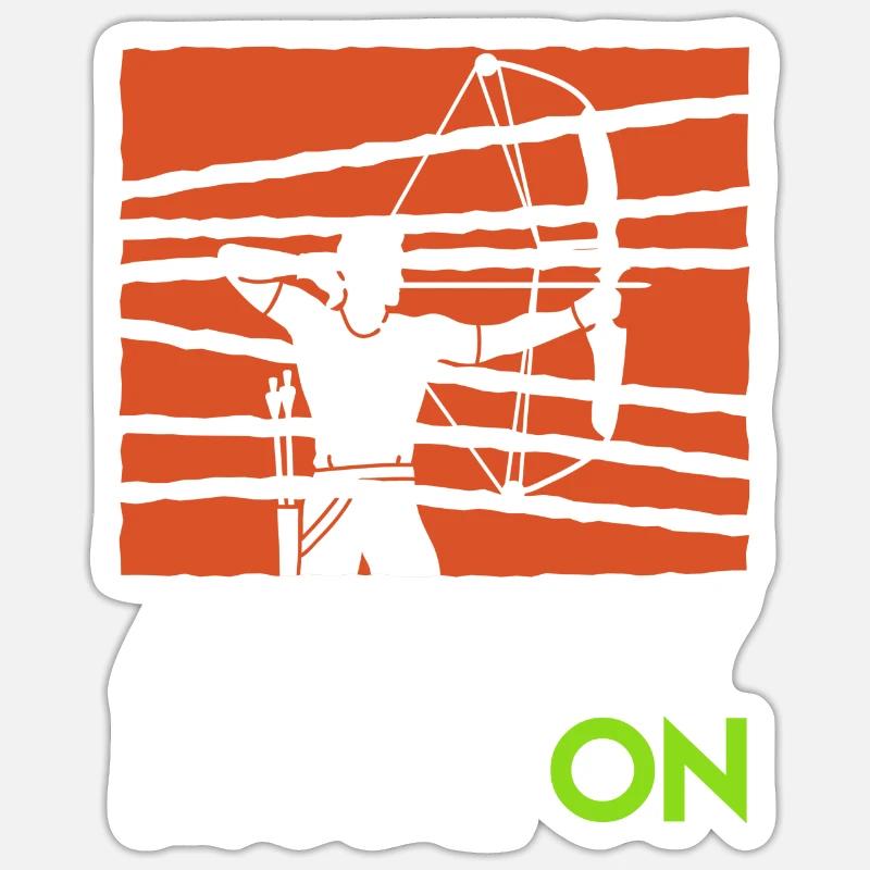 Archery Mode On Compoundbogen - Sticker Größe S (10 x 10 cm) - Mattweiß
