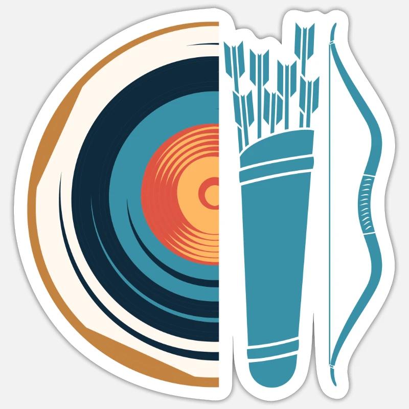 Tir à l’arc longbow Archer - Sticker taille S (10 x 10 cm) - blanc mat