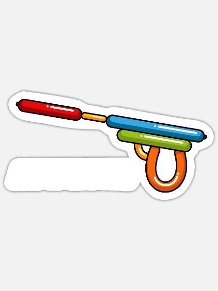 Luftballons als Luftpistole - Sticker Größe S (10 x 10 cm) - Mattweiß