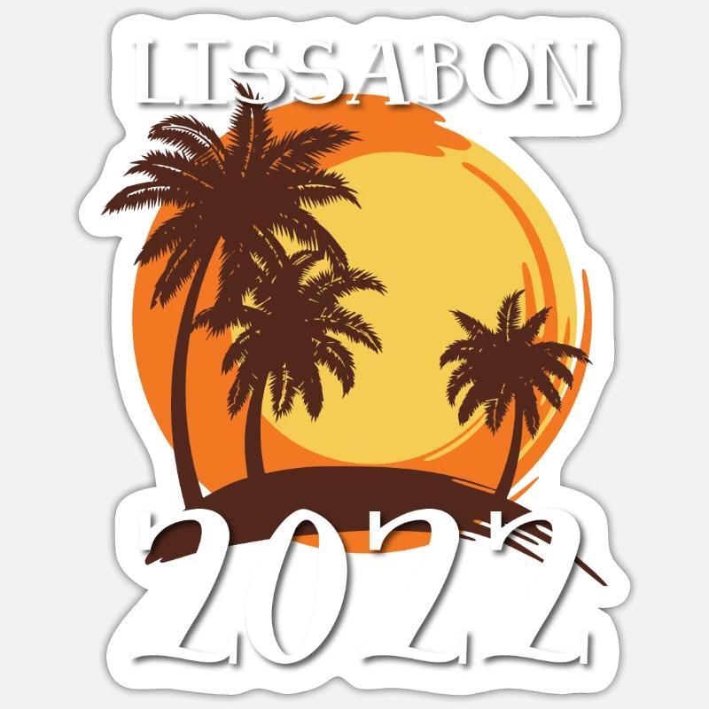 Lisbon 2022 Palm Trees - Sticker size S (10 x 10 cm) - white matte