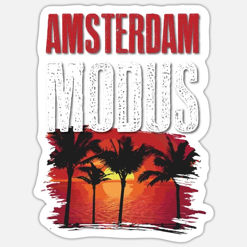 Amsterdam Modus - Sticker Größe S (10 x 10 cm) - Mattweiß
