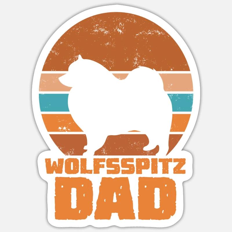 Wolfsspitz Dad - Sticker size S (10 x 10 cm) - white matte
