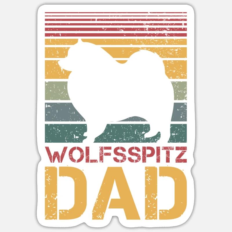 Wolfsspitz Dad - Sticker Größe S (10 x 10 cm) - Mattweiß