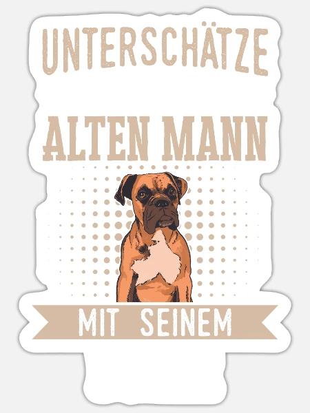 Deutscher Boxer Hund Hundehalter Hunde Boxer - Sticker Größe S (10 x 10 cm) - Mattweiß