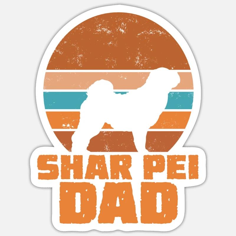 Shar Pei Dad - Sticker size S (10 x 10 cm) - white matte