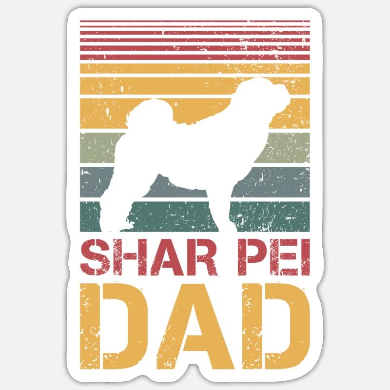 Shar Pei Dad - Sticker size S (10 x 10 cm) - white matte