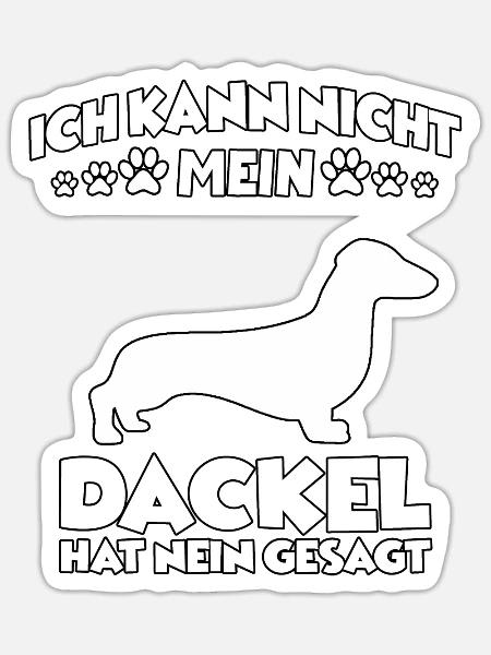 Dackel Hundebesitzer Hundesport Tackel Dackel - Sticker Größe S (10 x 10 cm) - Mattweiß