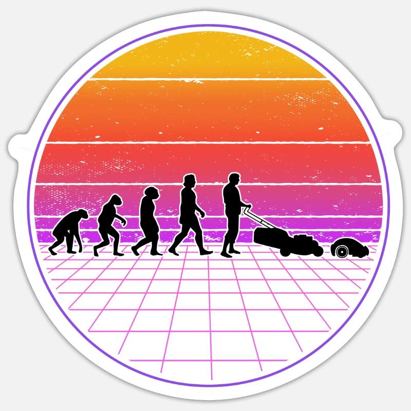 Robotic Lawn Mower Evolution Retro Robotic Lawn Mower Sticker size S (10 x 10 cm)