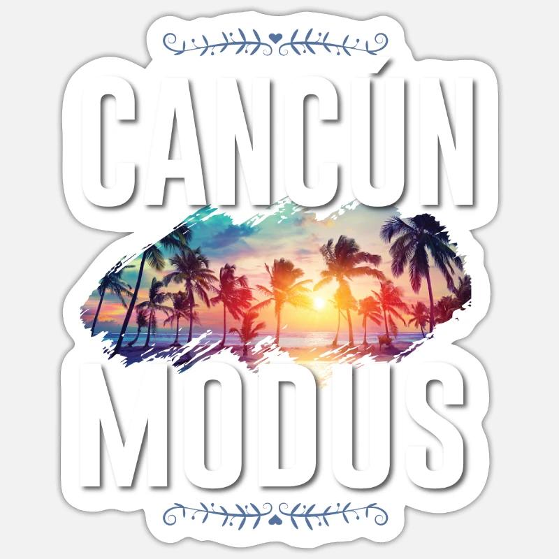 Cancun Mode - Sticker taille S (10 x 10 cm) - blanc mat