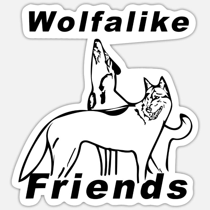 Wolfalike Logo - Sticker taille S (10 x 10 cm) - blanc mat