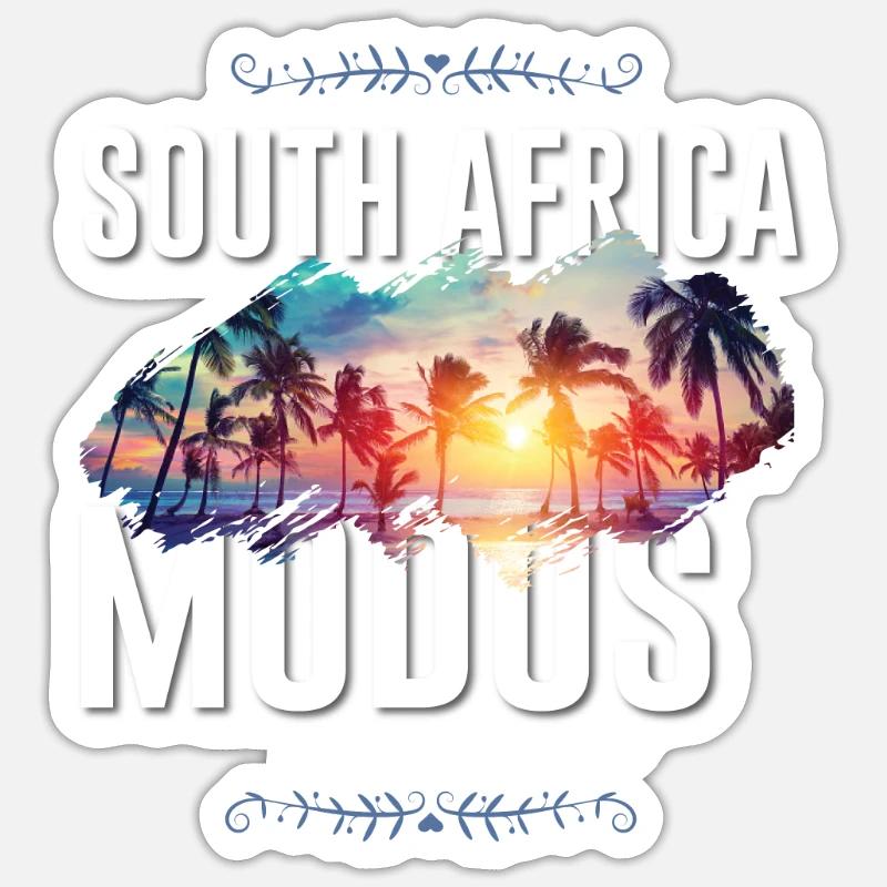 Mode Afrique du Sud - Sticker taille S (10 x 10 cm) - blanc mat