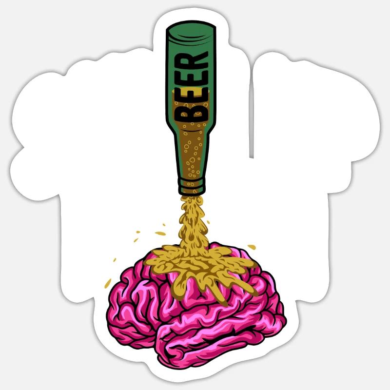 Shut Up Brain - Sticker Größe S (10 x 10 cm) - Mattweiß