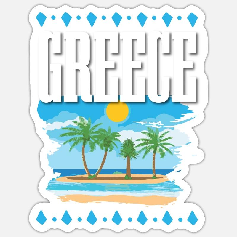 Grèce - Sticker taille S (10 x 10 cm) - blanc mat