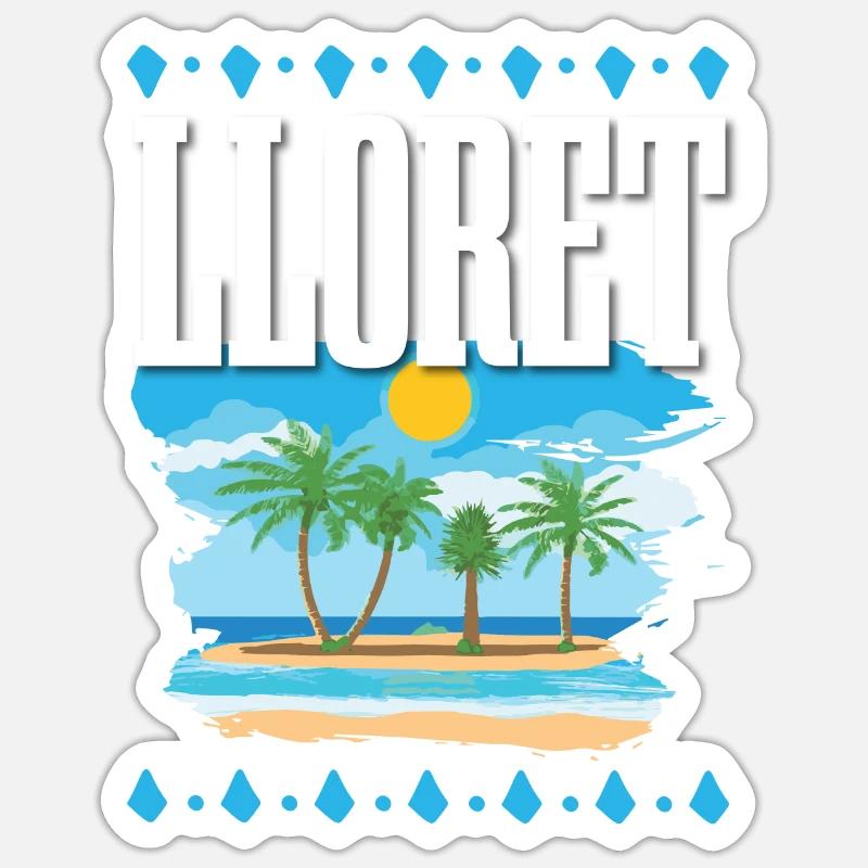 Lloret De Mar - Sticker Größe S (10 x 10 cm) - Mattweiß