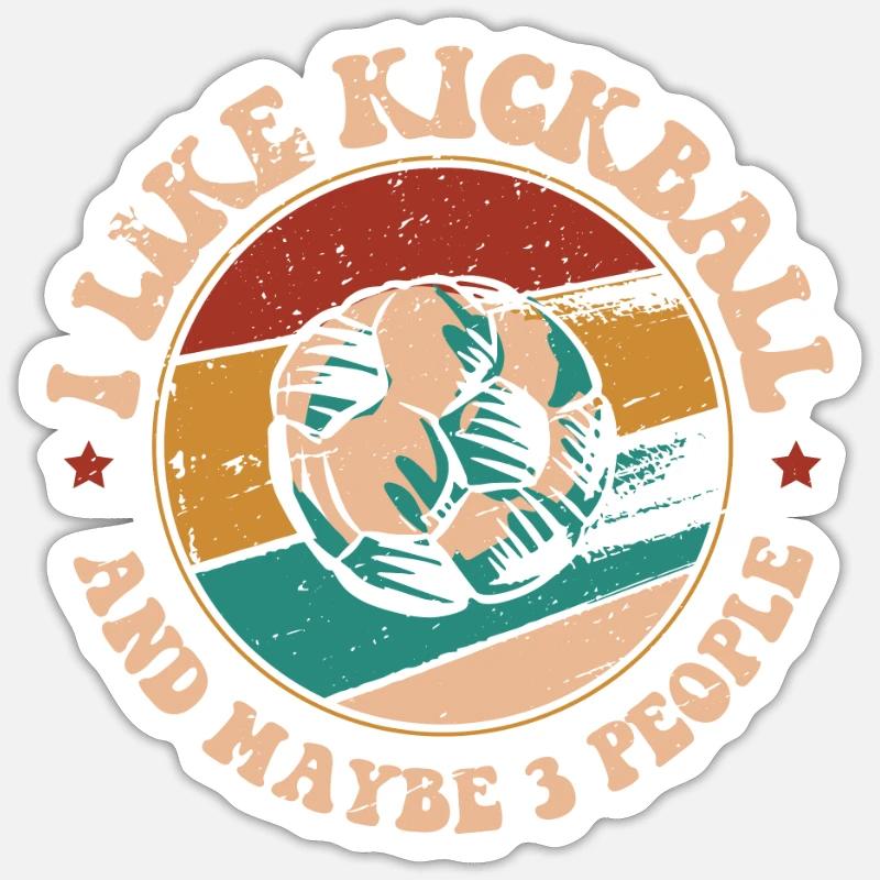 Kickball - Sticker taille S (10 x 10 cm) - blanc mat