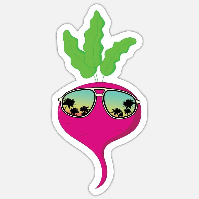 Radieschen Sonnebrille Sticker Größe S (10 x 10 cm)