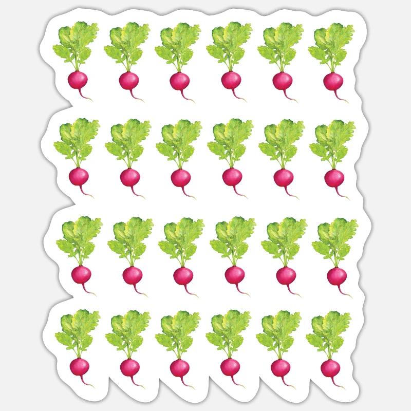 Radieschen - Sticker Größe S (10 x 10 cm) - Mattweiß
