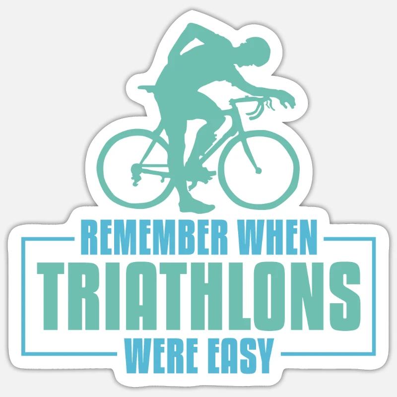 Triathlon - Sticker taille S (10 x 10 cm) - blanc mat