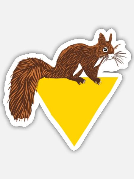 Squirrel Logo Emblem Grauhörnchen Squirrel - Sticker Größe S (10 x 10 cm) - Mattweiß