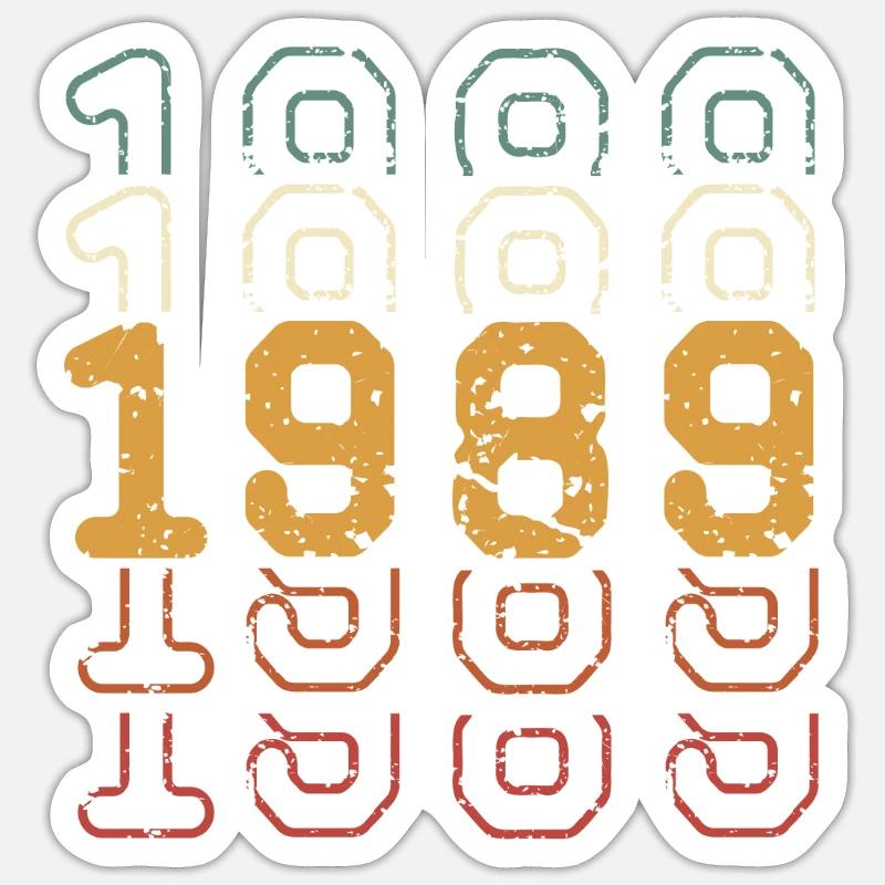 1989 - Sticker size S (10 x 10 cm) - white matte