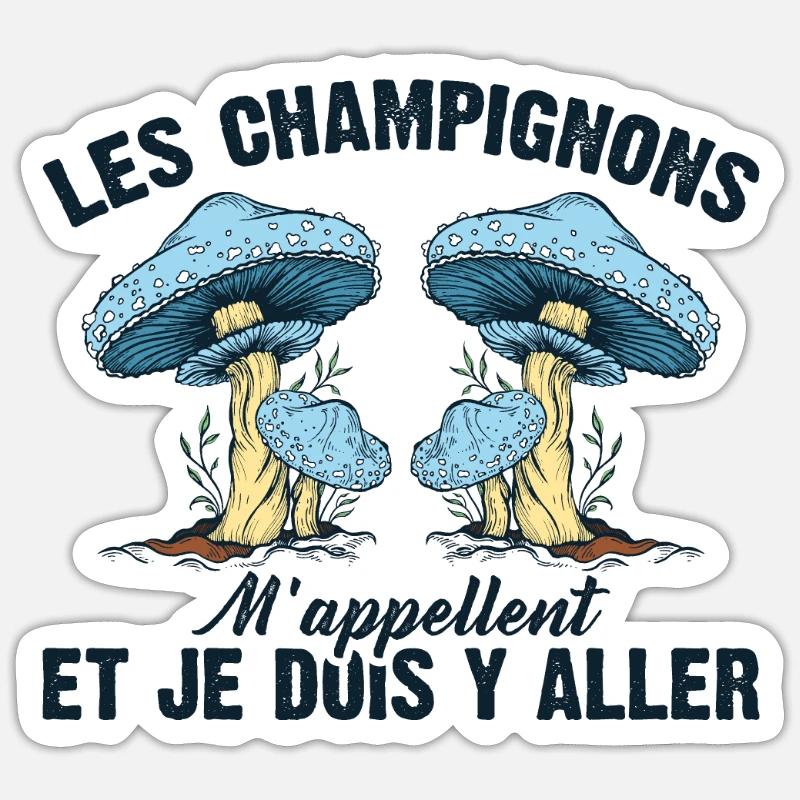Champignon Forêt Idée Cadeau Nature Automne Hobby - Sticker taille S (10 x 10 cm) - blanc mat