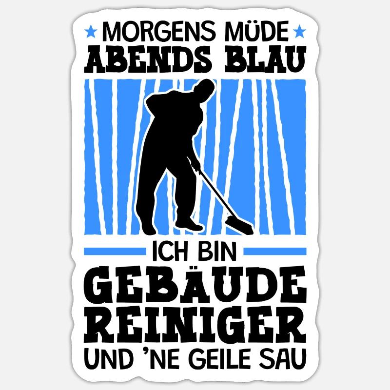 Ich bin ein Gebäudereiniger Fensterputzer - Sticker Größe S (10 x 10 cm) - Mattweiß