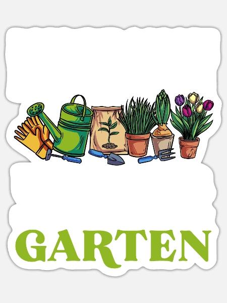 Garten Urlaub - Sticker Größe S (10 x 10 cm) - Mattweiß