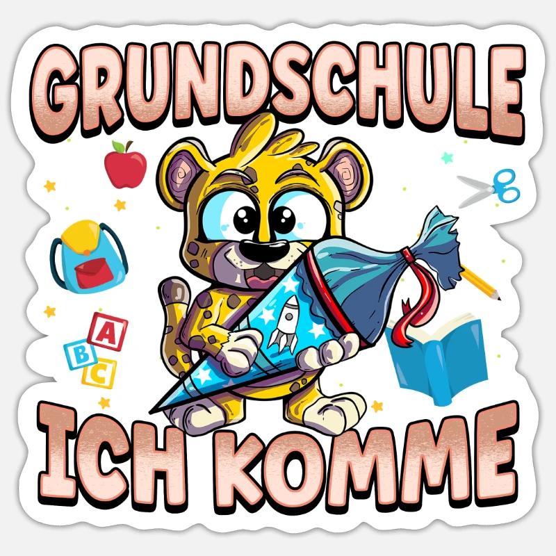 Grundschule Ich Komme Ein Schulkind Einschulung - Sticker Größe S (10 x 10 cm) - Mattweiß