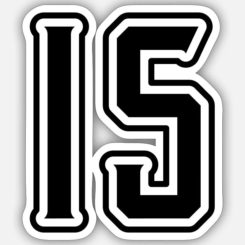 Symbole de 15 chiffres - Sticker taille S (10 x 10 cm) - blanc mat