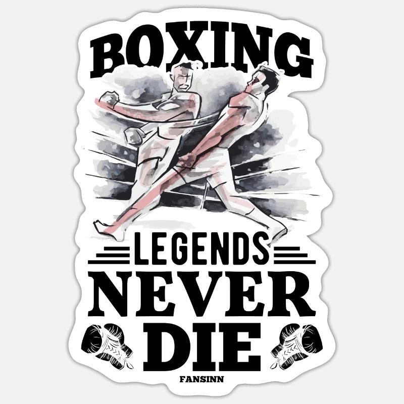 Boxing Legends Never Die - Sticker size S (10 x 10 cm) - white matte