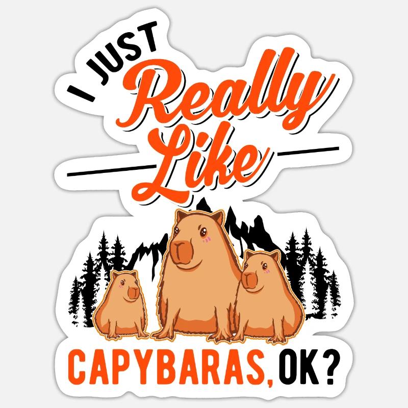 Capybara Gift Capybara Capibara - Sticker size S (10 x 10 cm) - white matte