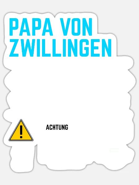 Papa von Zwillingen Gebrauchsanweisung Zwillinge - Sticker Größe S (10 x 10 cm) - Mattweiß
