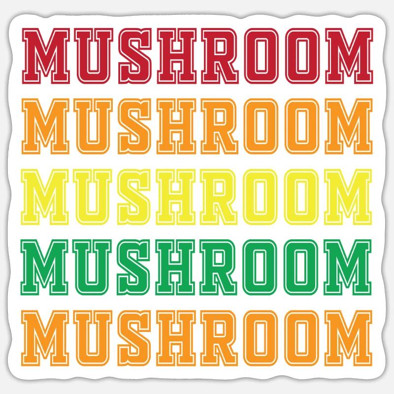 Champignon - Sticker taille S (10 x 10 cm) - blanc mat